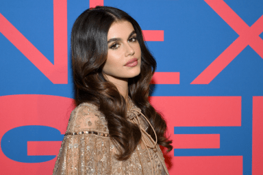 Kaia Gerber Valentino tulle cape dress THR 2024 next gen