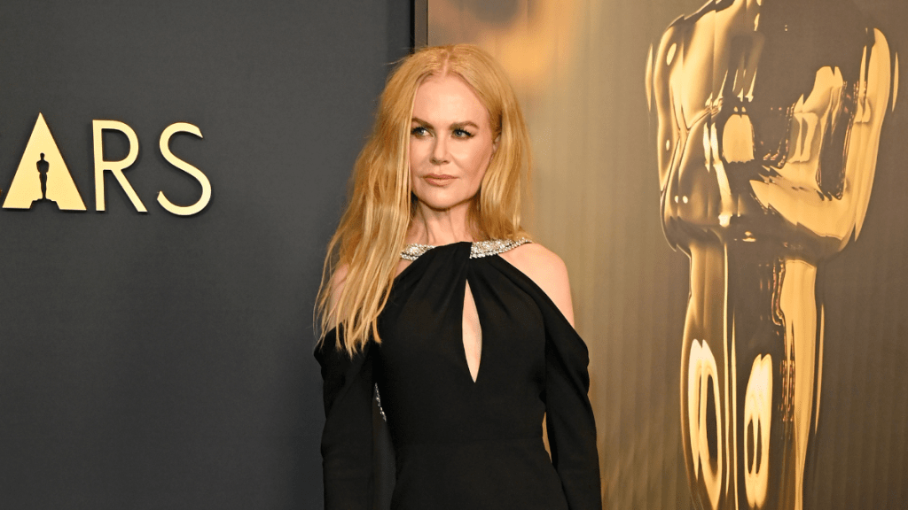 Nicole Kidman in Black Backless Gown for Award Night